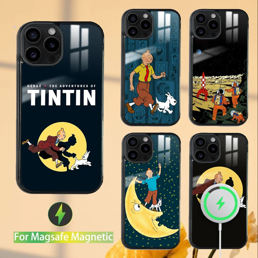 Чехол для телефона Funny The Adventures Of T-tintins iPhone 16 15 14 13 12 11 PRO MAX PLUS мини-магнитный