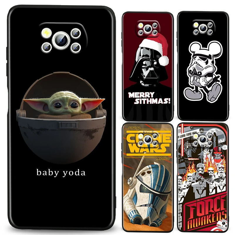 

Star baby yoda Mickey For Xiaomi Civi Mi Poco X3 NFC F3 GT M4 M3 M2 X2 F2 Pro C3 F1 Silicone Black Soft Phone Case