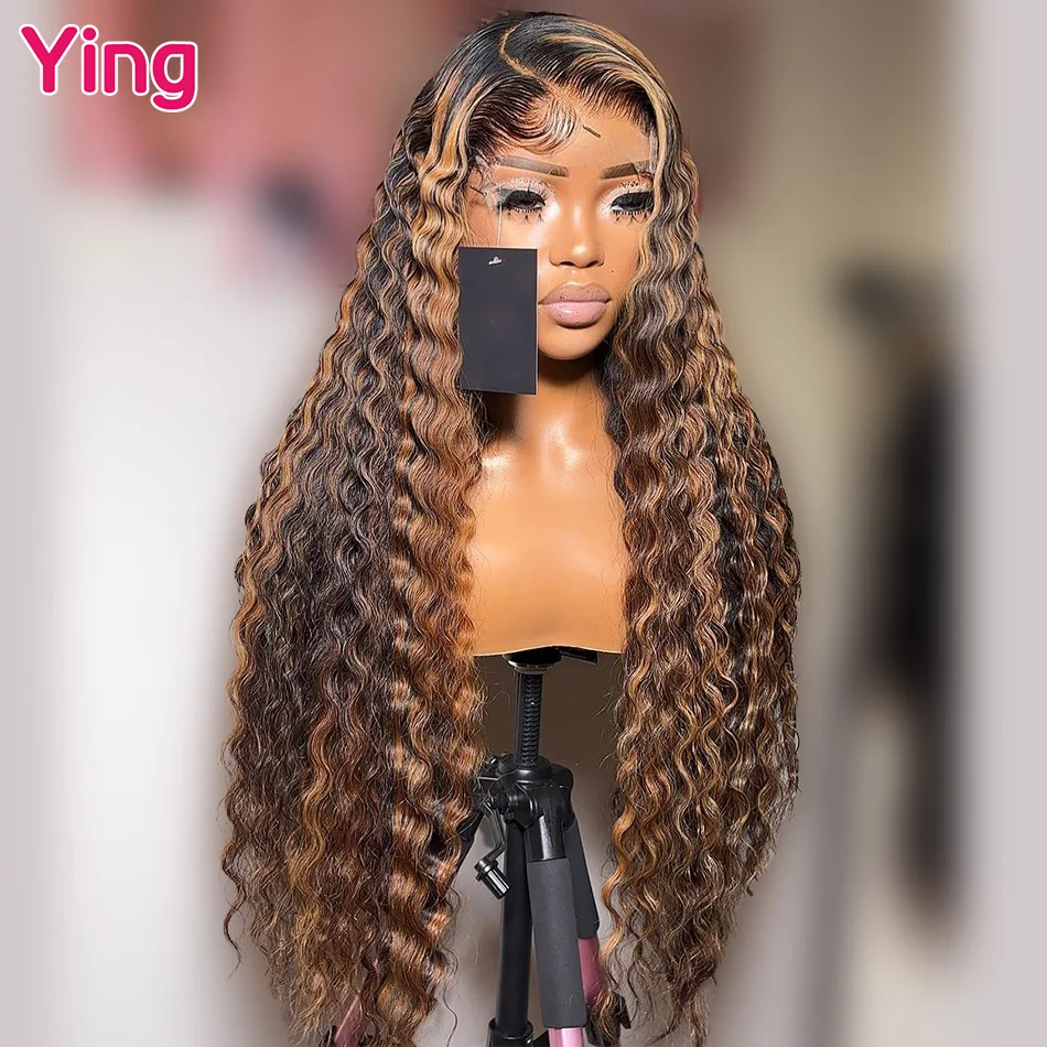 

Ying 34 Inch 200% Highlight Brown Deep Wave 13x6 Lace Front Wig 5x5 Lace Wig Remy 13x4 Lace Front Wig PrePlucked With Baby Hair