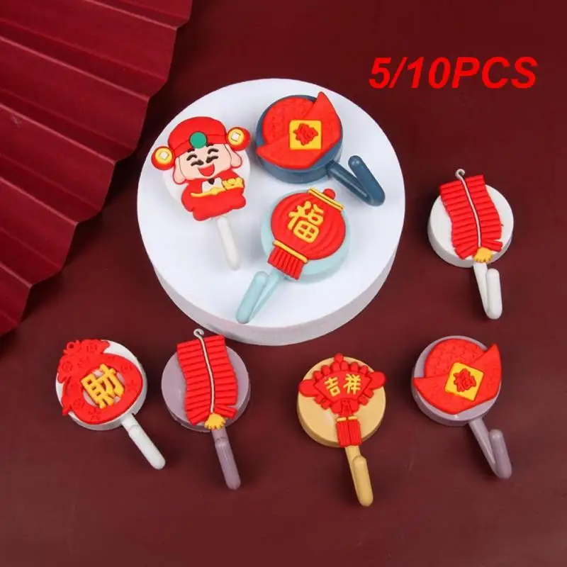 

5/10PCS Strong Adhesive Wall Glue Hook Non Marking Adhesive Wall Hangers Hook Money Partner Adhesive Wall Hook Happy Fortune