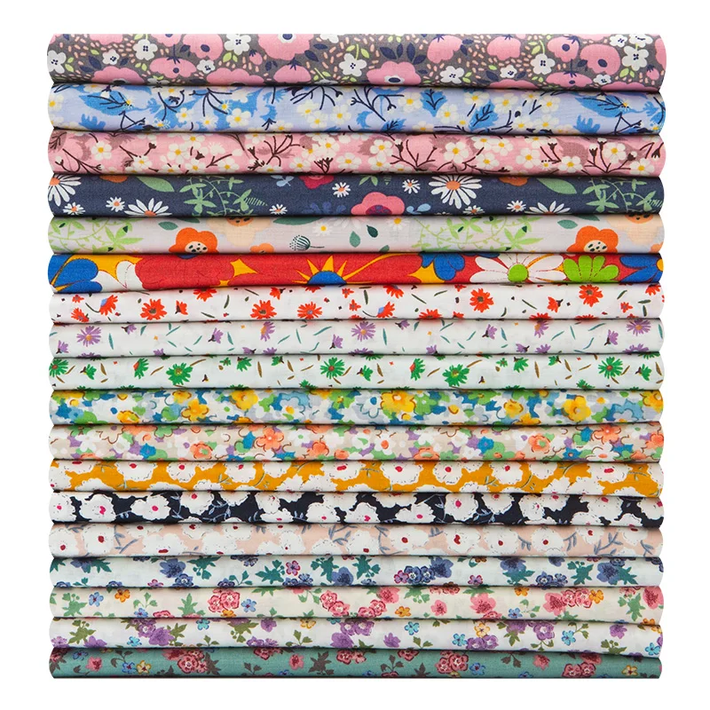 100% см х 50 см, чистый хлопок, поплин, пасторальная небольшая ткань с цветочным принтом, хлопковая рубашка, платье, повседневный костюм, «сделай сам», одежда, швейная ткань