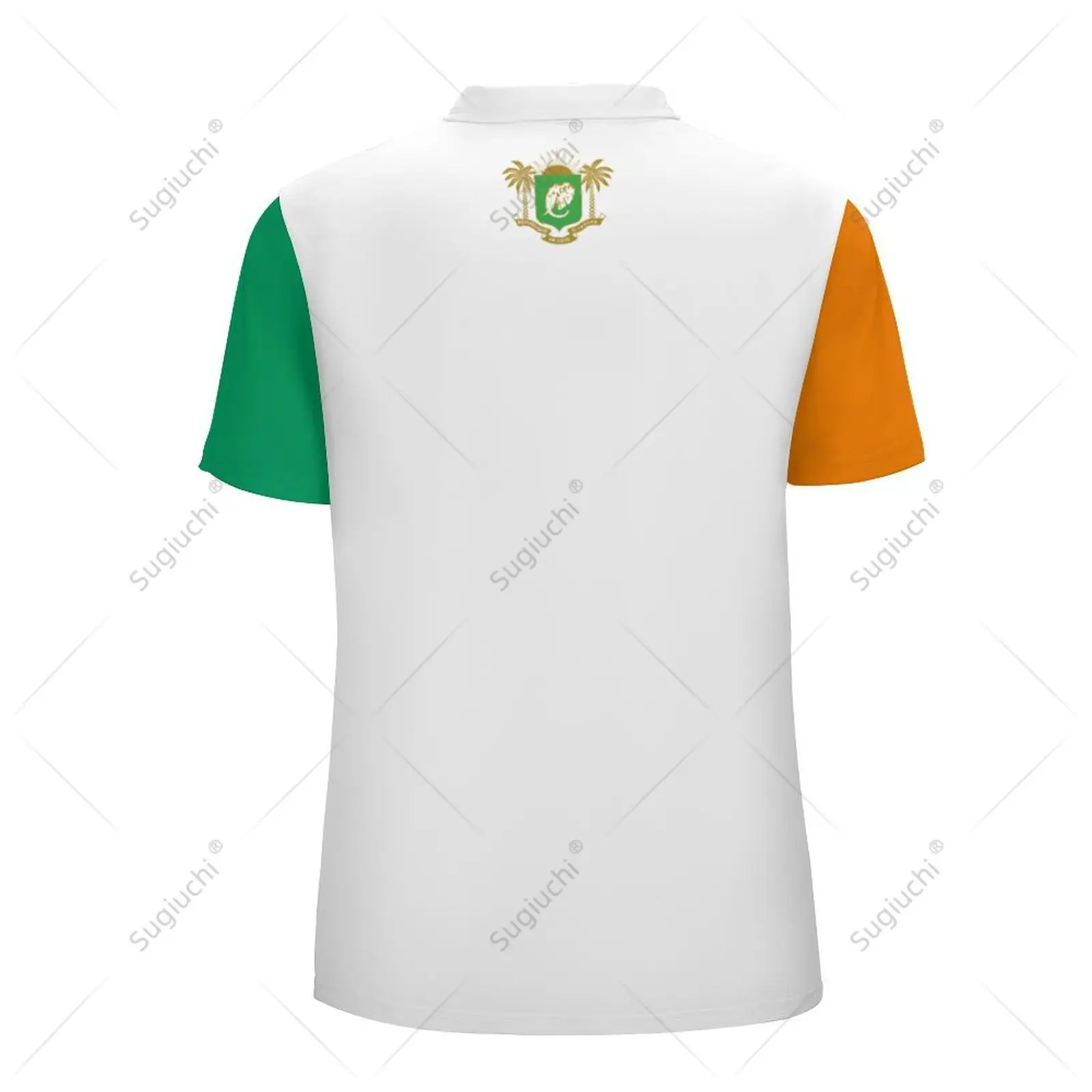 Рубашка-поло унисекс Cote D'Ivoire с флагом 3D принтом мужское поло модная одежда