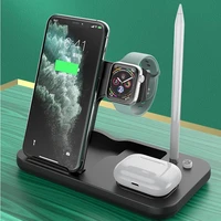 4 in 1 qi wireless charger 15w fast charging stand for iphone 13 12 pro max for apple watch 5 4 3 airpods 2 pro pencil charge