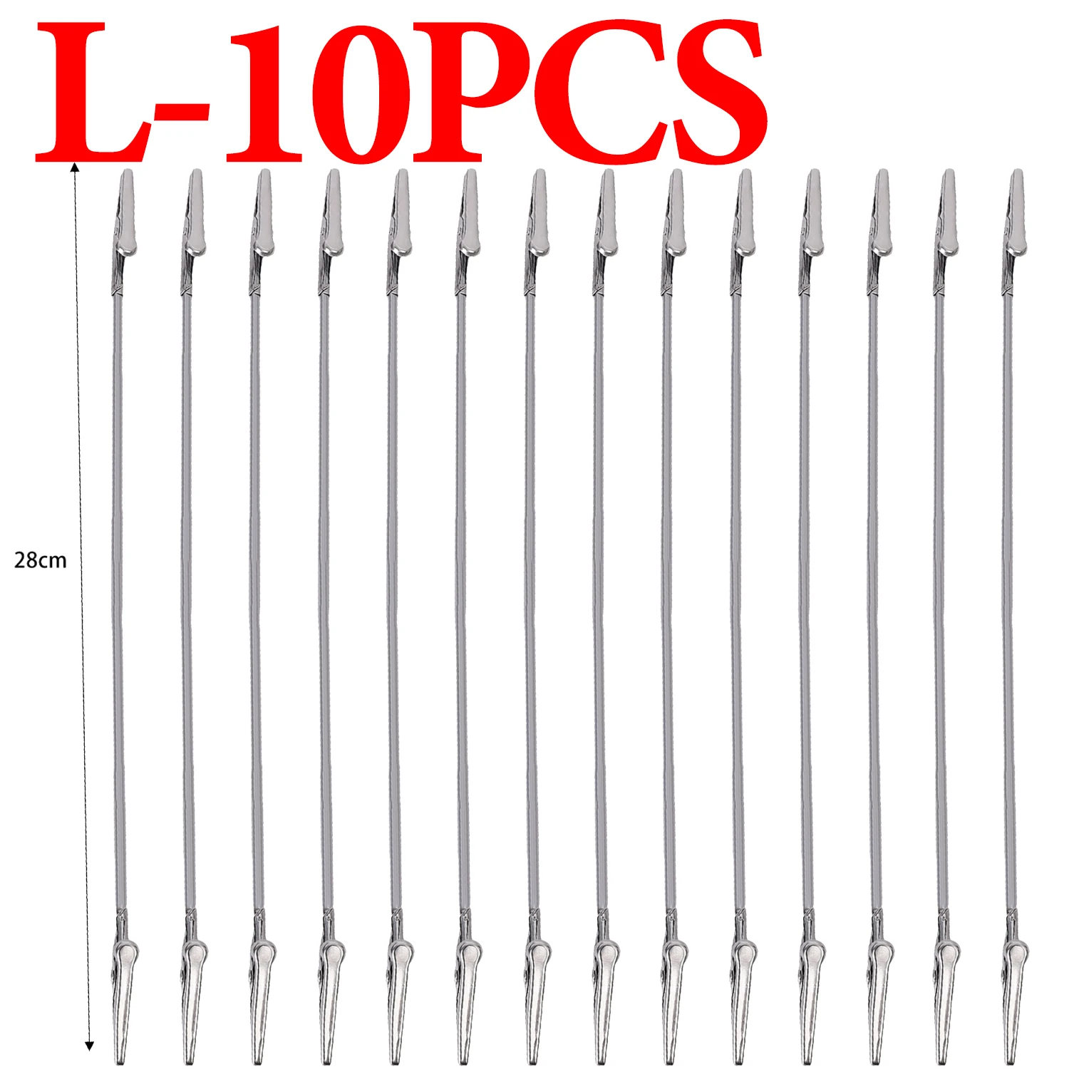 Металлические зажимы-крокодилы серебристого цвета