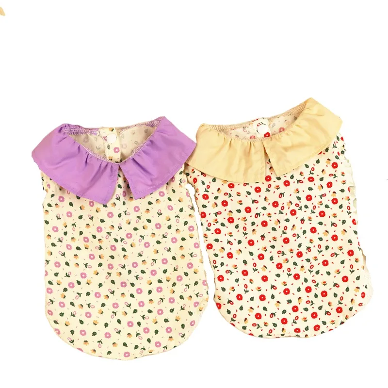 

Summer Dog Clothes Cute Floral Dog Shirt Cat Puppy Outfit Yorkshire Pomeranian Shih Tzu Maltese Poodle Bichon Frise Pet Clothing