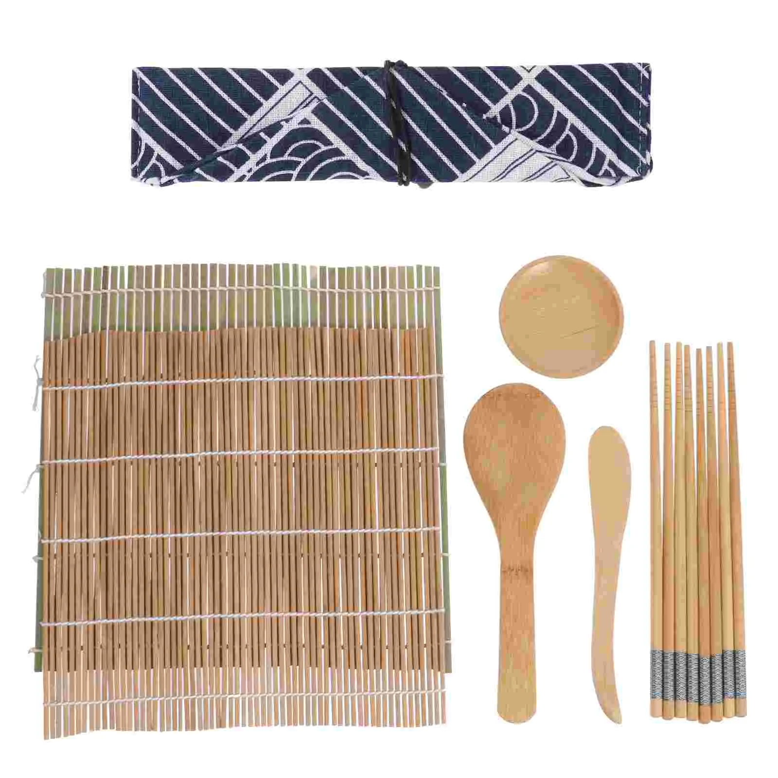 

Sushi Tool Set Japanese Tools Bamboo Sushi Rolling Mat Sushi Rice Spoon Utensils DIY Sushi Kit Cloth Sushi Bazooka