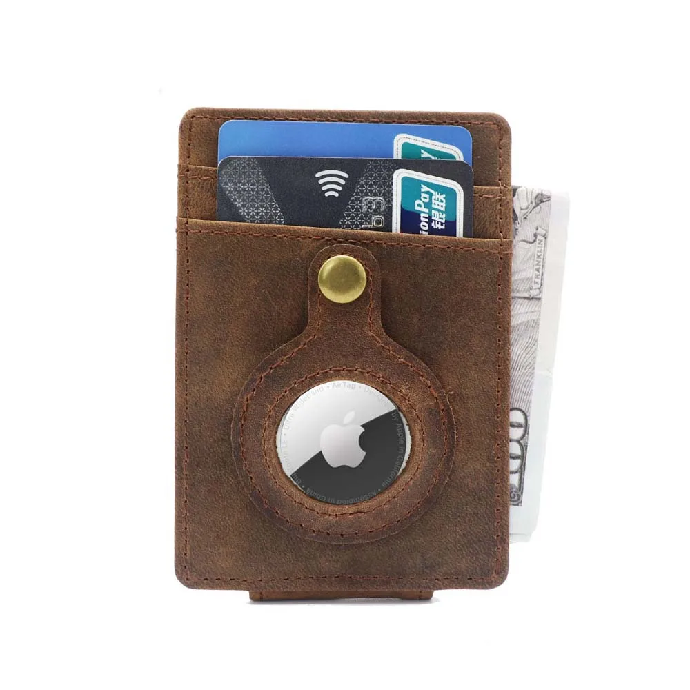

Бумажник Air для бумажника, мужской кожаный бумажник, бумажник для денег Airtag для мужчин с держателем для 100% подлинного Airtag Clip