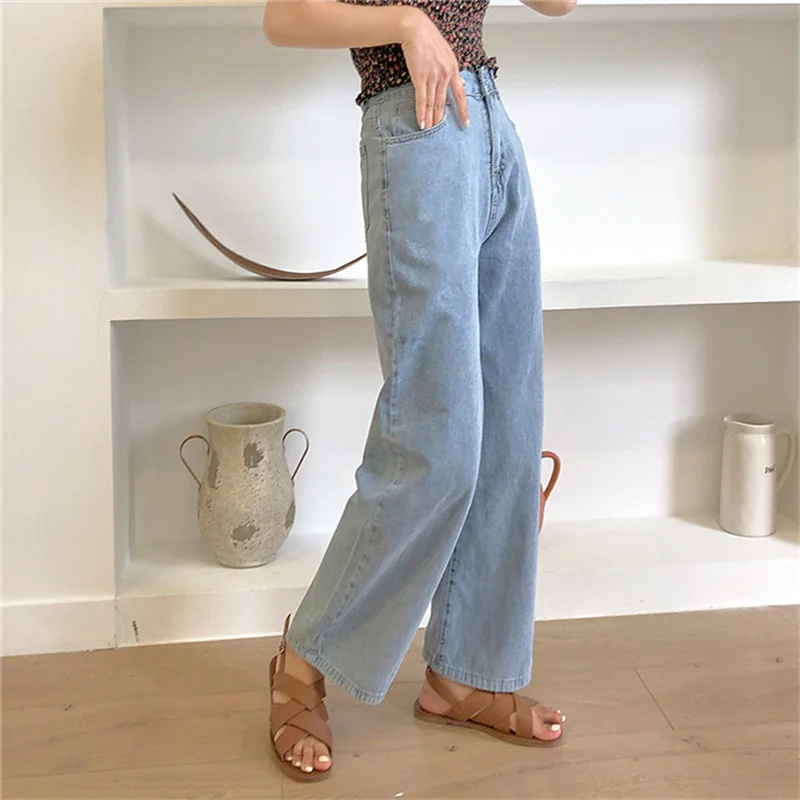 Female Fashion Vintage Harajuku Loose Casual Denim Pants 2023 Spring Wide Leg Jeans for Women Autumn Street High Waist Trousers