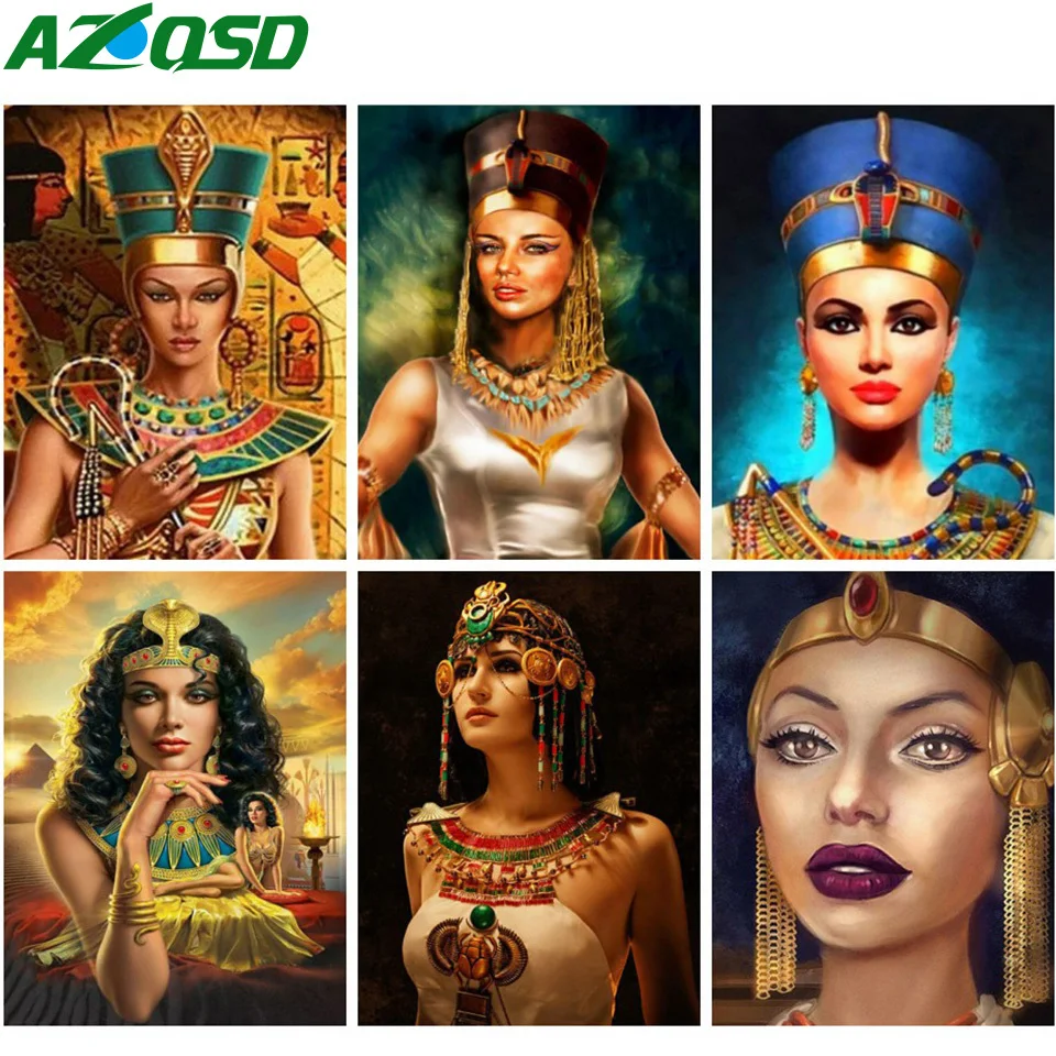 

AZQSD Oil Painting Drawing On Canvas For Adults African Woman Home Decoration Coloring By Numbers Portrait Wall Art Gift