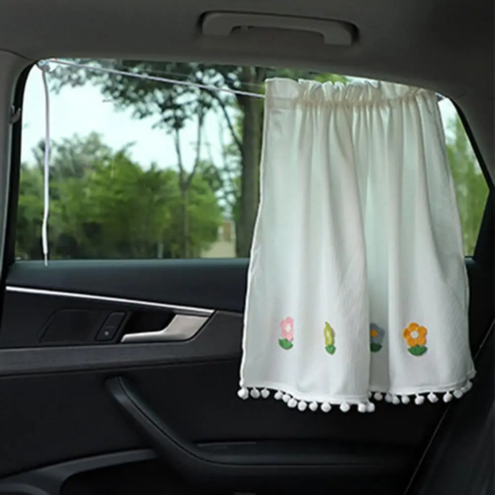 

Car Sun Shade Side Window Curtain Auto Foldable Anti-UV Protection Sunshade White Pure Cloth Universal Auto Accessories