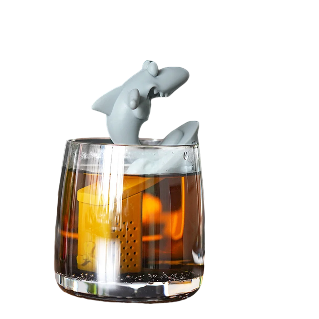 

Funny Animal Shaped Tea Filter Shark Tea Infuser Loose Leaf Tea Strainer for Tea Drinkers Cute Gift for Party Silicone BPA Free