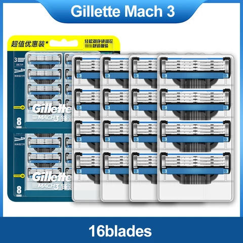 Gillette Mach 3, сменные картриджи для бритвенной головки с смазками, 3-слойные лезвия, быстрая гладкая стрижка, мужской уход за бородой и лицом