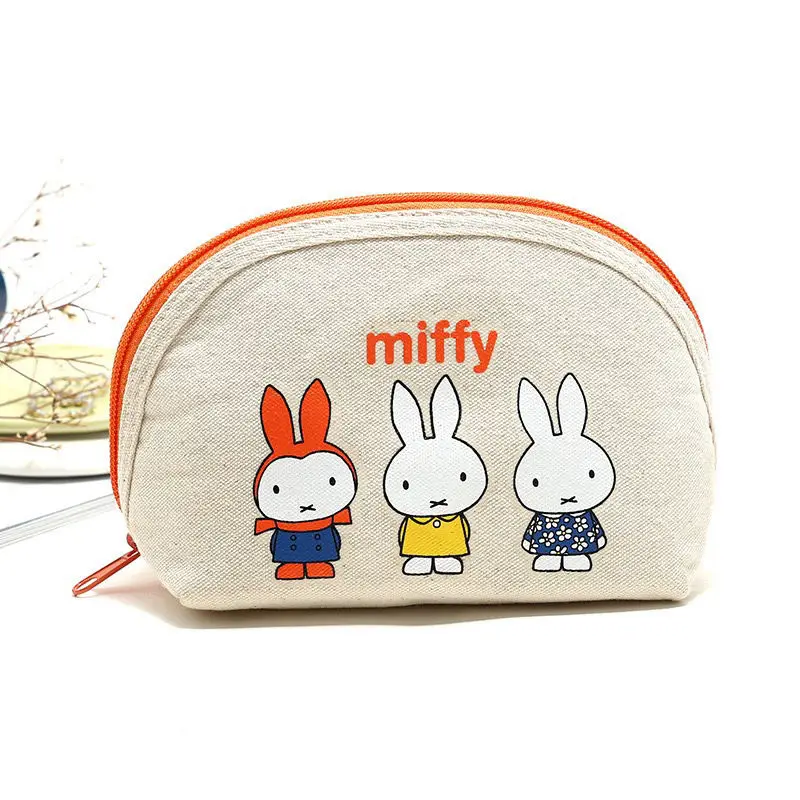 

Miffys Rabbit Cartoon Canvas Bag Large Capacity Shell Bag Cosmetic Bag Japanese Storage Bag Is Light Hand Bag and Wallet