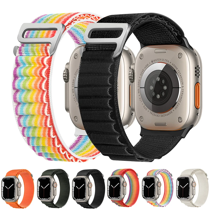 

Alpine loop strap For apple watch band 45mm 49mm 41mm 44mm 40mm Nylon Smartwatch Bracelet Belt iwatch Series 3 5 SE 6 7 8 Ultra