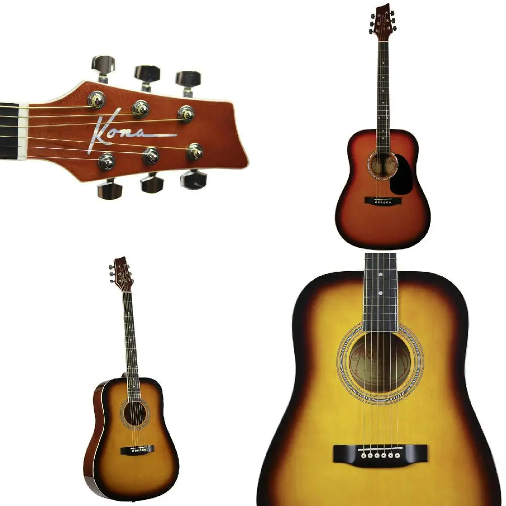 

Gorgeous, Deluxe 41-Inch Acoustic Dreadnought Guitar with Hard Case, Authentic Tobacco Sunburst Sound, Feel & Playability