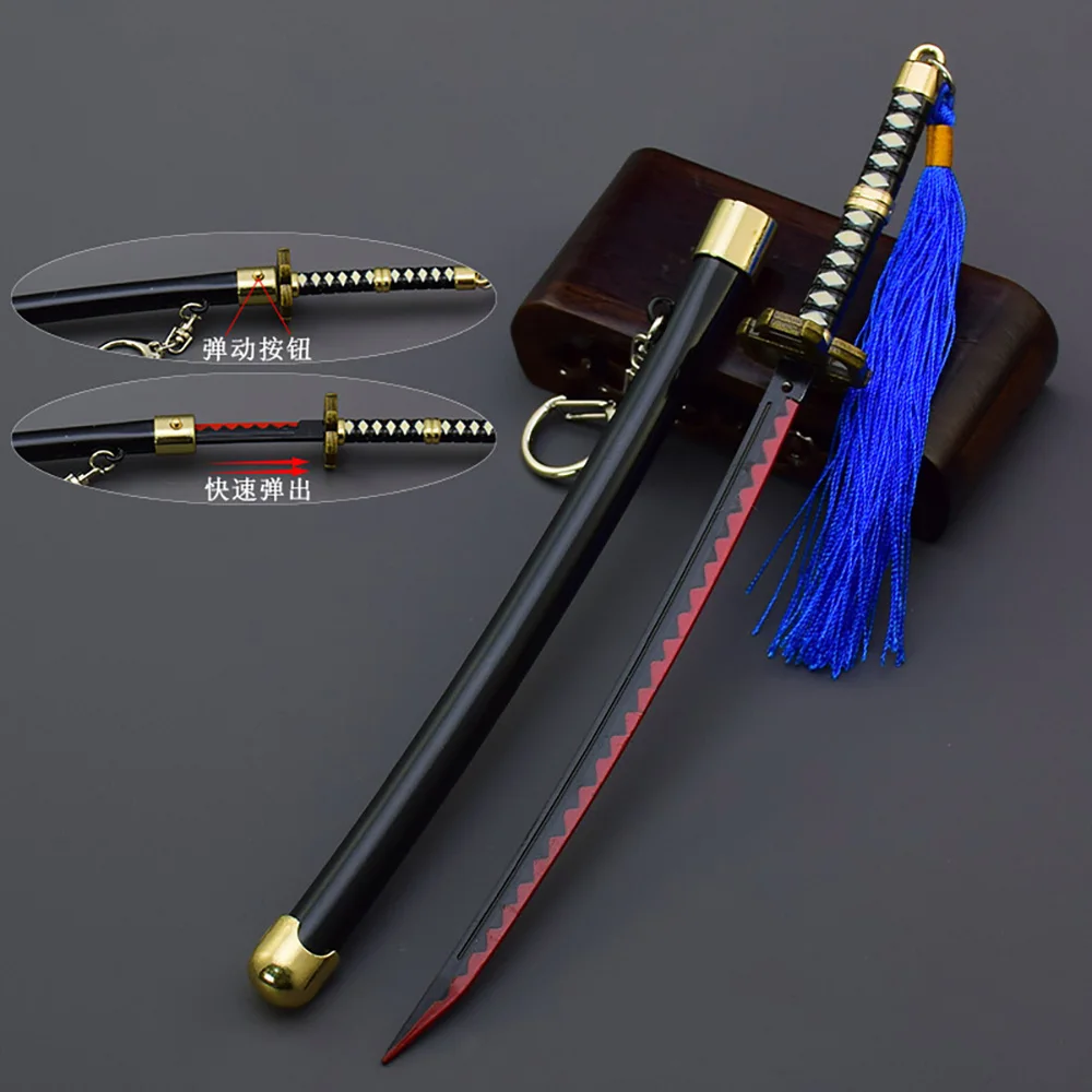 

Отбеливающее оружие Kurosaki Ichigo Ban Kai брелок Аниме наружная модель меча 22,5 см металлическая Катана самурайский меч подарок для детей