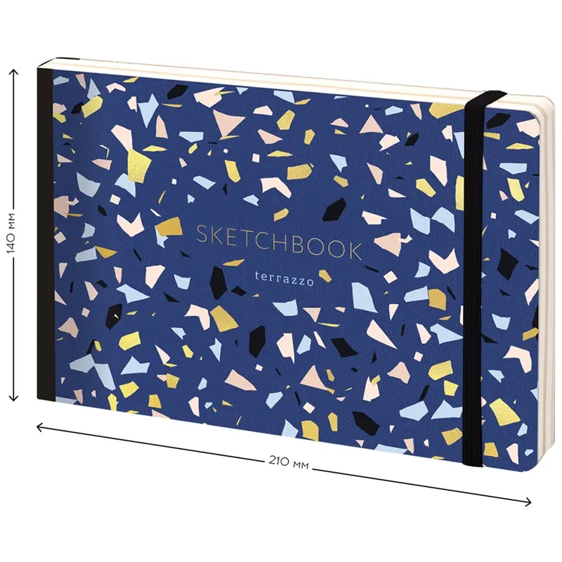 Скетчбук - альбом для рисования 80л. А5 &quotItalia terrazzo" тв.обл карман доп.листы крафт |