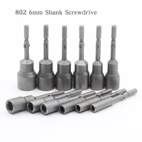 802 6mm shank screwdrive bits hex screw nut driver socket wrench power impact drill bit strong magnetic tools