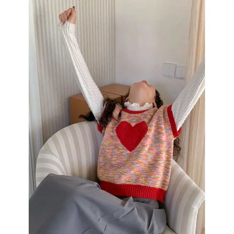 Gaganight женский жилет с круглым вырезом и плечами в японском ленивом стиле