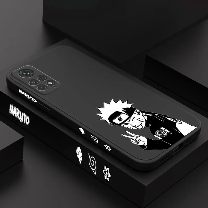 

Телефонная основа для Redmi Note 12 11 10 Pro 9S 9T 9 Pro, жидкий силикон, Мягкий противоударный полный Чехол Наруто-Obito