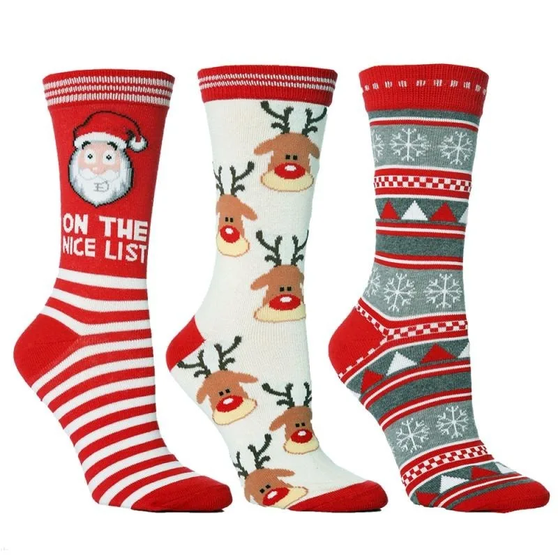 

Christmas Socks Happy New Year Christmas Santa Claus Cotton Stocking Socks for Merry Christmas Decoration Ornament Xmas Gifts