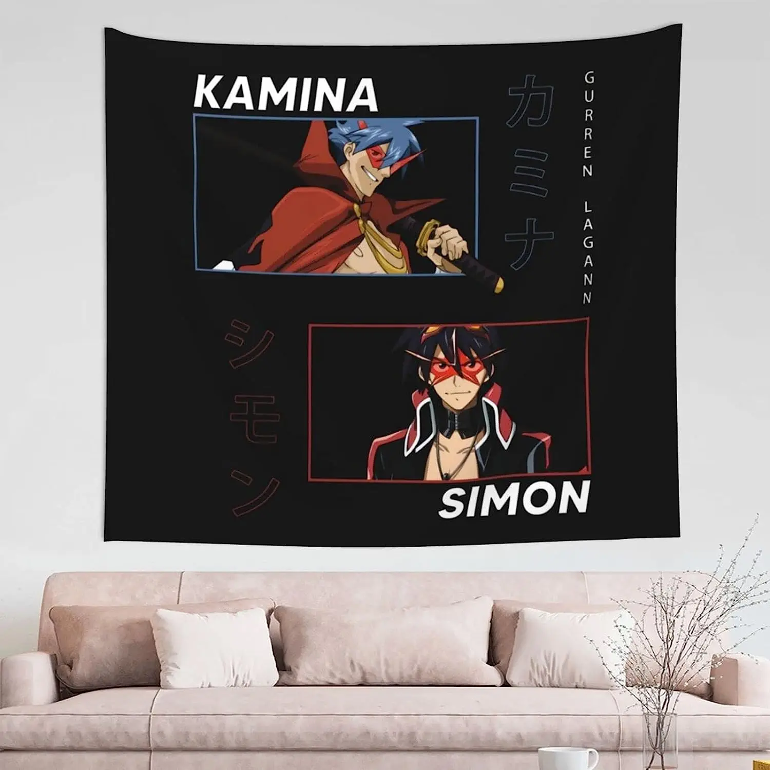 

Гобелен с Аниме Gurren Lagann Kamina, настенный домашний декор, гобелены для спальни, шторы, гобелены для двери общежития