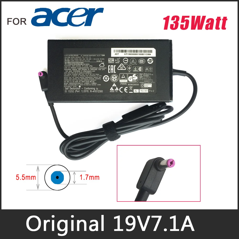 Оригинальный адаптер переменного тока для ноутбука ACER 13-045N2A A045R021L 19 в 5 А 45 Вт 1 7 мм