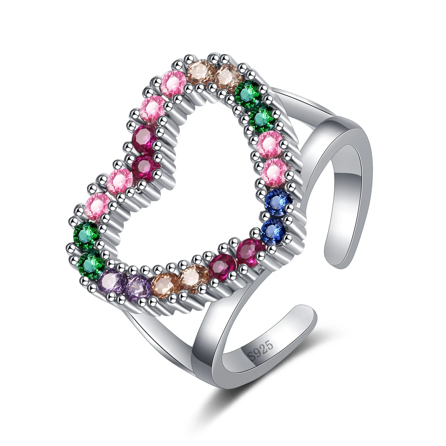 

Fashion Luxury Clear Cubic Zirconia Engagement Rings for Women Heart Shape Silver Color Wedding Ring Party Jewelry Gift