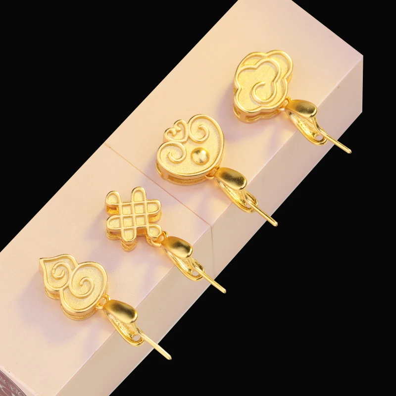 

925 Sterling Silver Charm Bail Beads Melon Seeds Buckle Plated Pendants Clasp Clips For DIY Jewelry Making Necklace Supplies