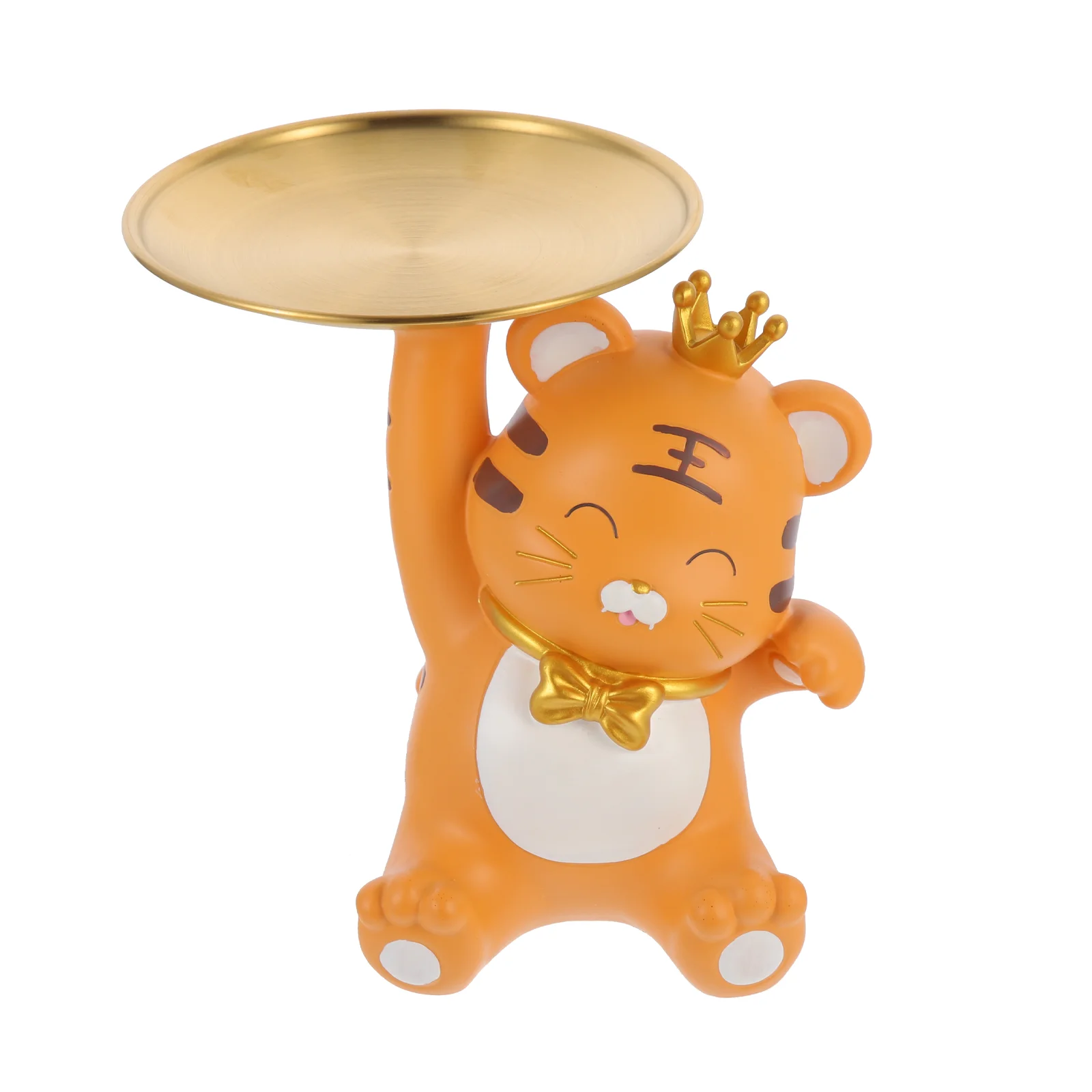 

Лоток для хранения с мультяшным тигром, полимерный Тигр для украшения, органайзер для всякой всячины для прихожей