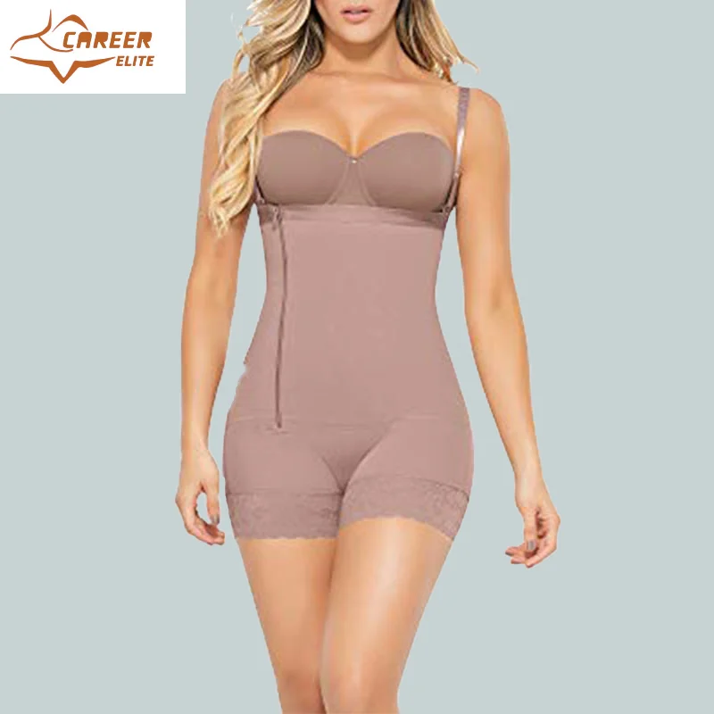 Postpartum Shapewear With Zipper Body Shaper Adjustable Straps  Women Open Bust Tummy Control Bodysuits Fajas
