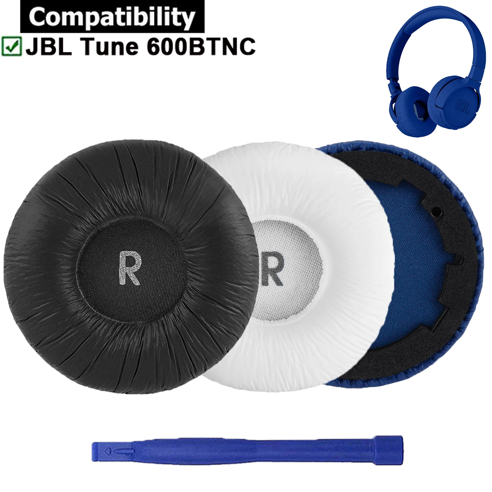 

1Pair Replacement Earpads Ear Pads Cushion Headband Repair Parts For JBL Tune 600 Tune600 BTNC Tune 600 BT NC T600 Headphones