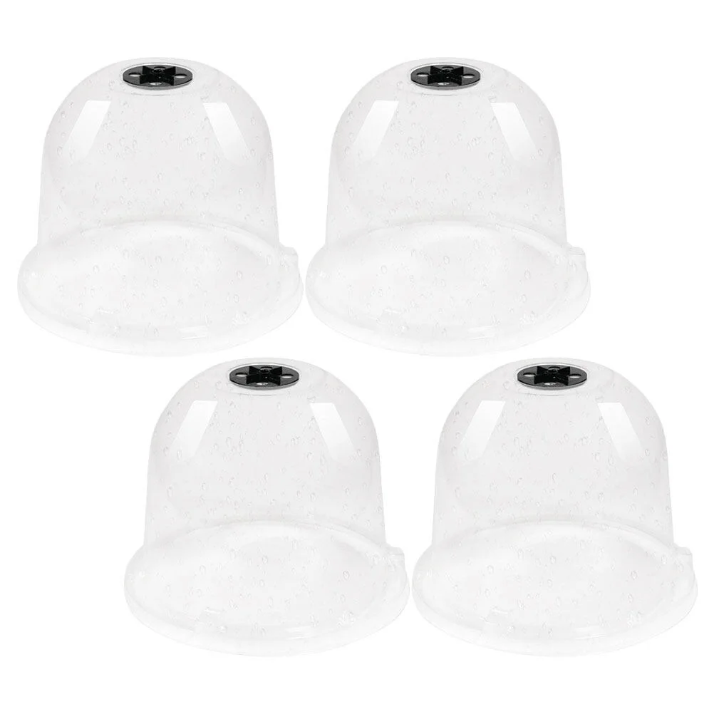

4 Pcs Cloche Dome Plants Humidity Domes Garden Plastic Flower Pots Mini Frost Protection Covers Cloches