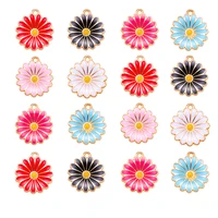 10pcs 1316mm daisy enamel pendants earrings bracelets necklaces crafts for womens accessories charms for jewelry making diy