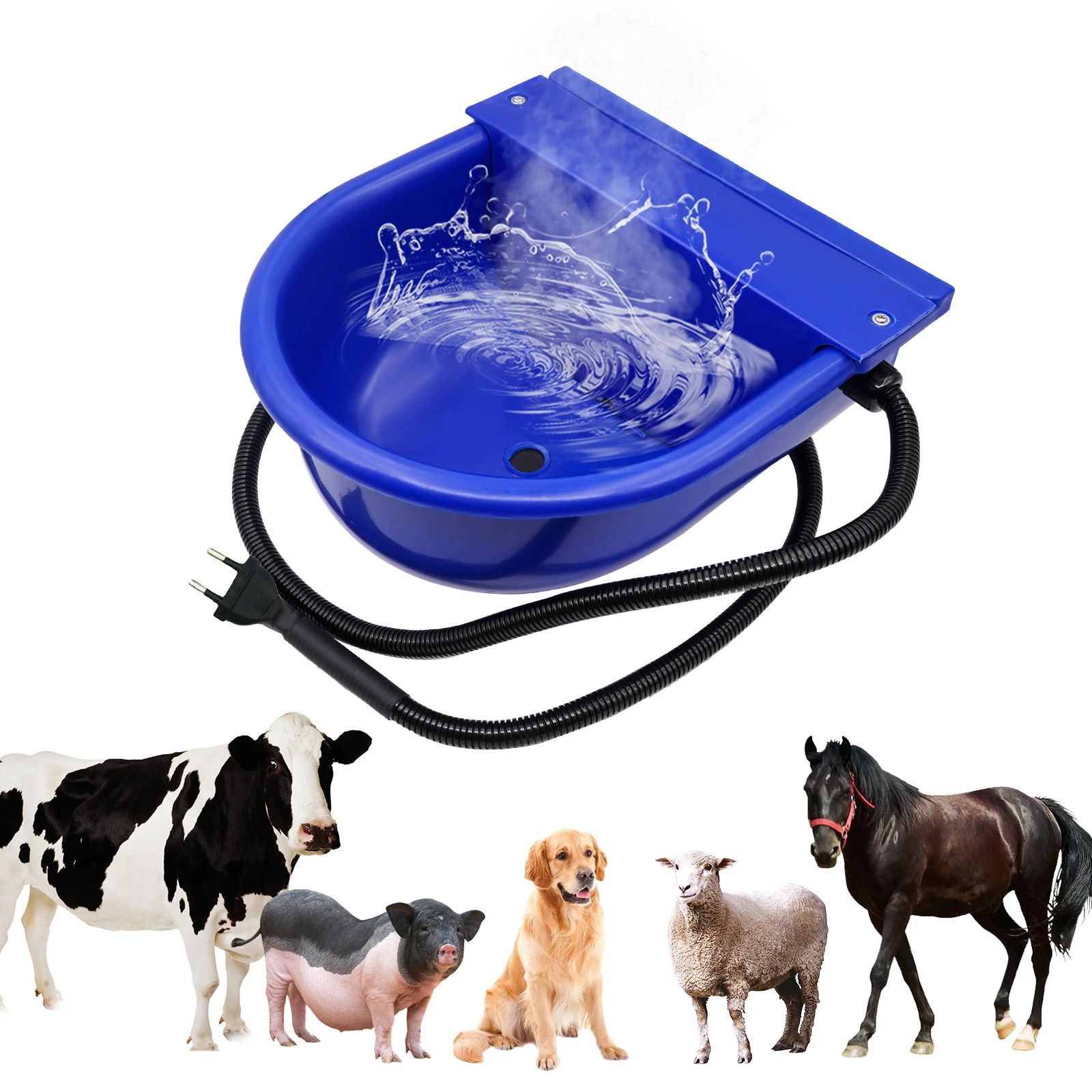 

220V Electric Heating Cow Drinker Bowl Float Water Trough For Horse Goat Dog Water Bowl Supplies Sheep Dog Pet Cattle drinker