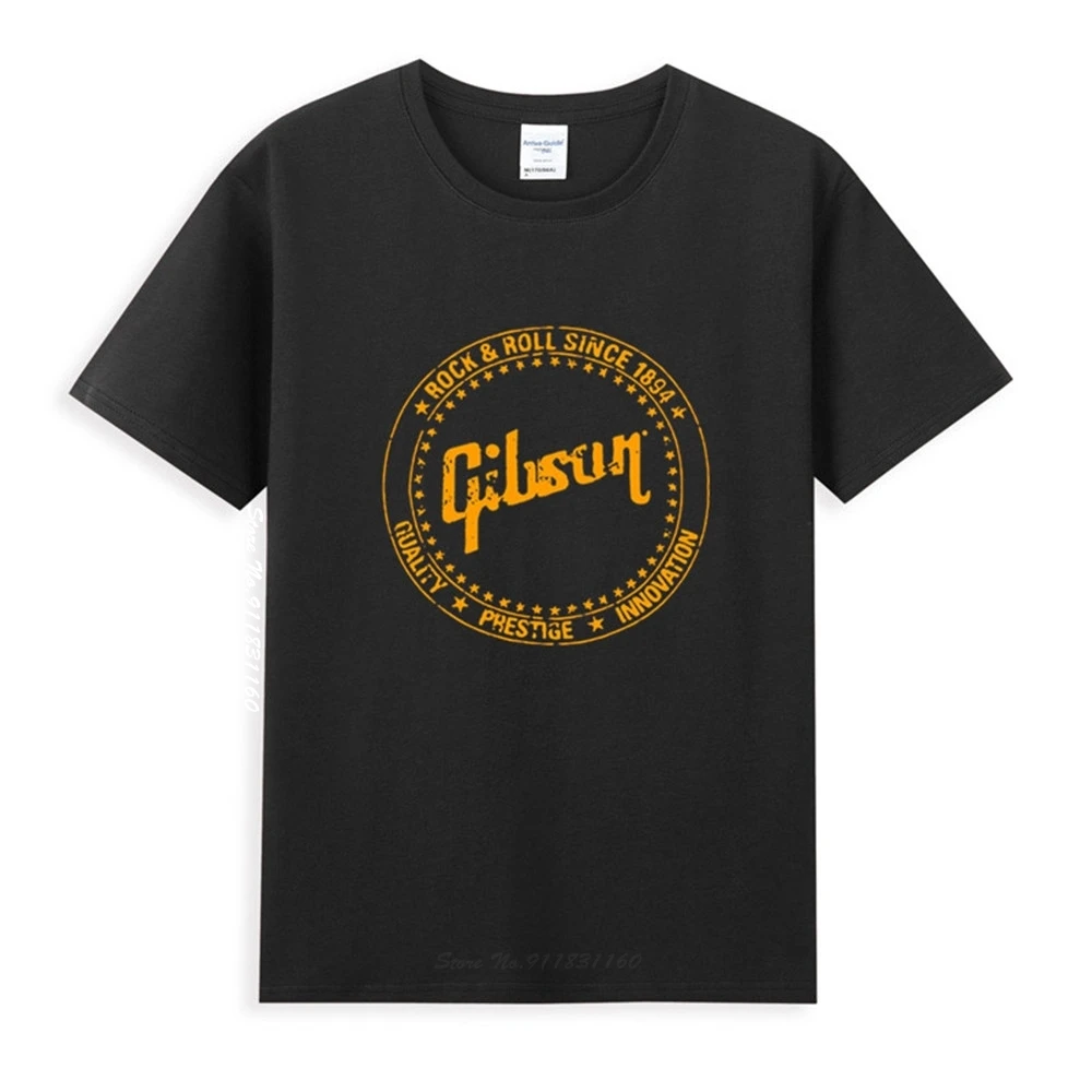 

Vintage Gibson Les Paul Logo Classic Black T-Shirt Newest Summer Men's Short Sleeve Popular Tees Shirt Tops Novel Unisex