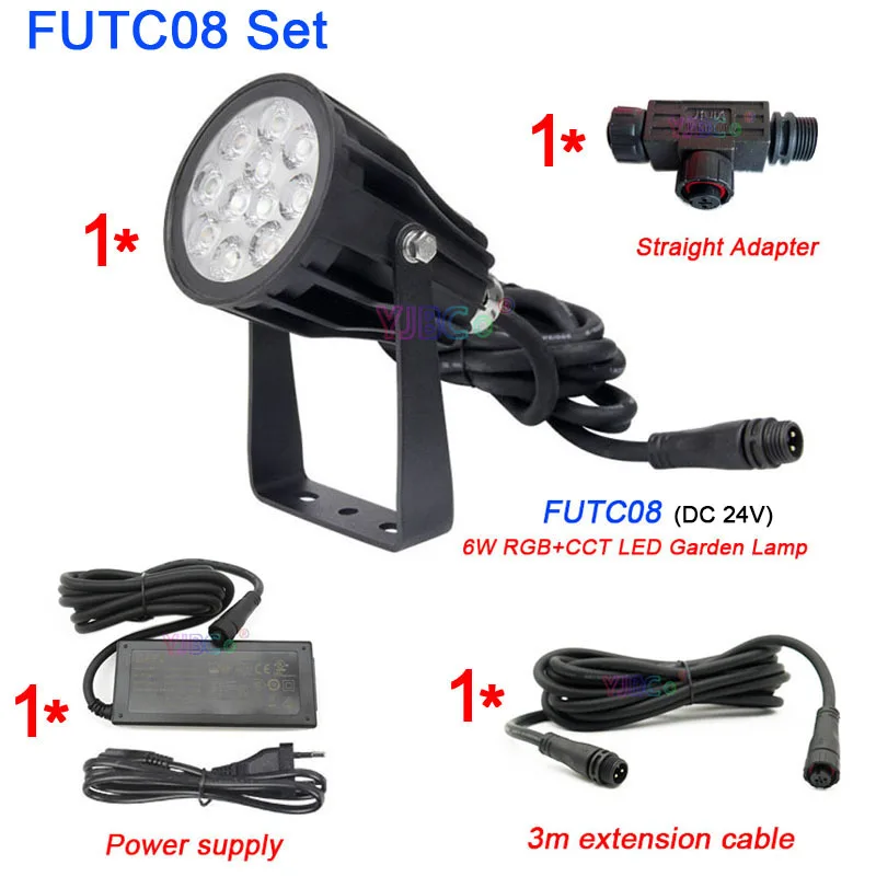 FUTC08 Miboxer 6W RGBCCT LED Garden Light DC 24V IP66 Waterproof Lawn Lamp Smart Outdoor Lights or led Lighting connector