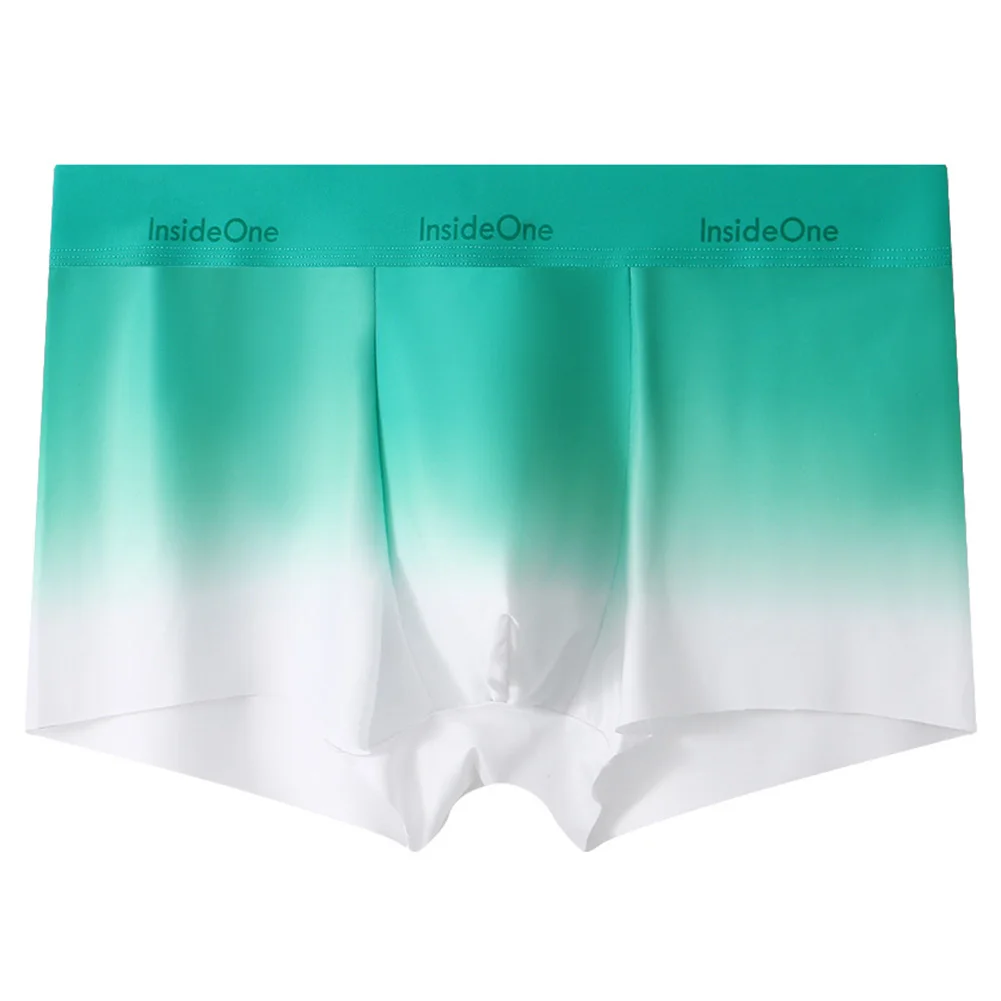 

Gradient Colorful Panties Men Underwear Middle Waist Boxer Briefs Comfort Flex Waistband Shorts U Convex Pouch Breathable Linger