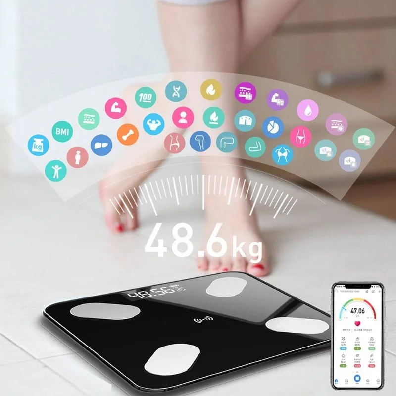 

Bluetooth Electronic Scale Body Fat Scale Weight Scales Weighing for body Digital Weight Scales Toughened Glass LCD Display