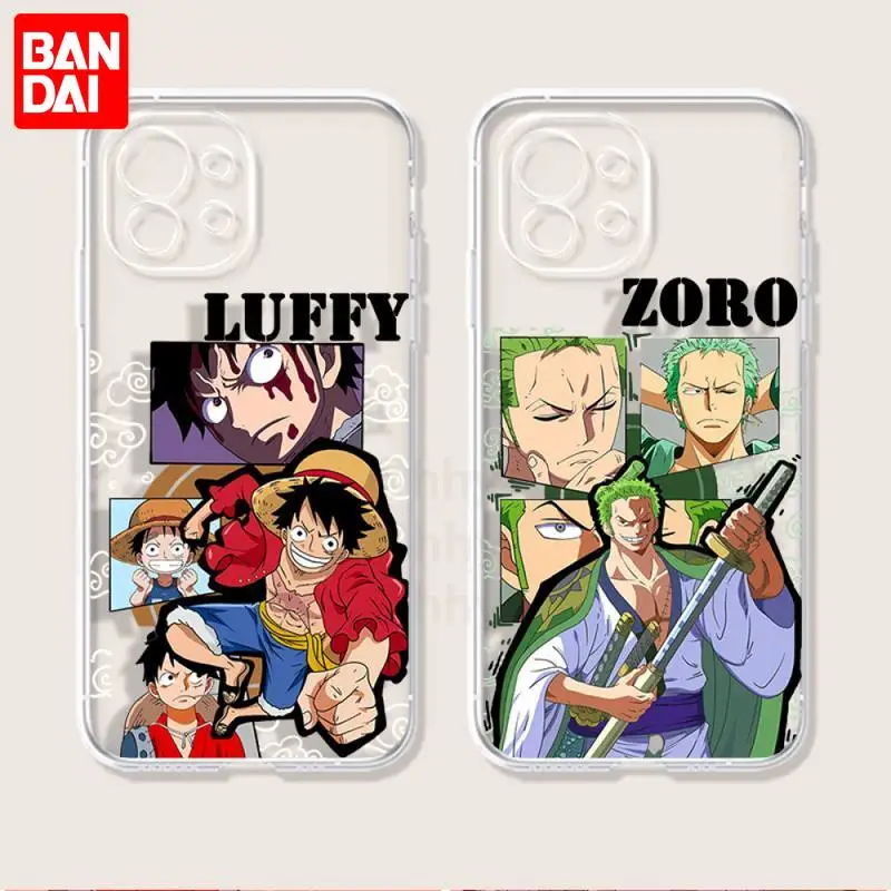 

Bandai Luffy Law Zoro One Piece Phone Case For IPhone 13 12 11 Pro Max Mini Xs X Xr 8 7 6 6s Plus Se 2020 Transparent Cover