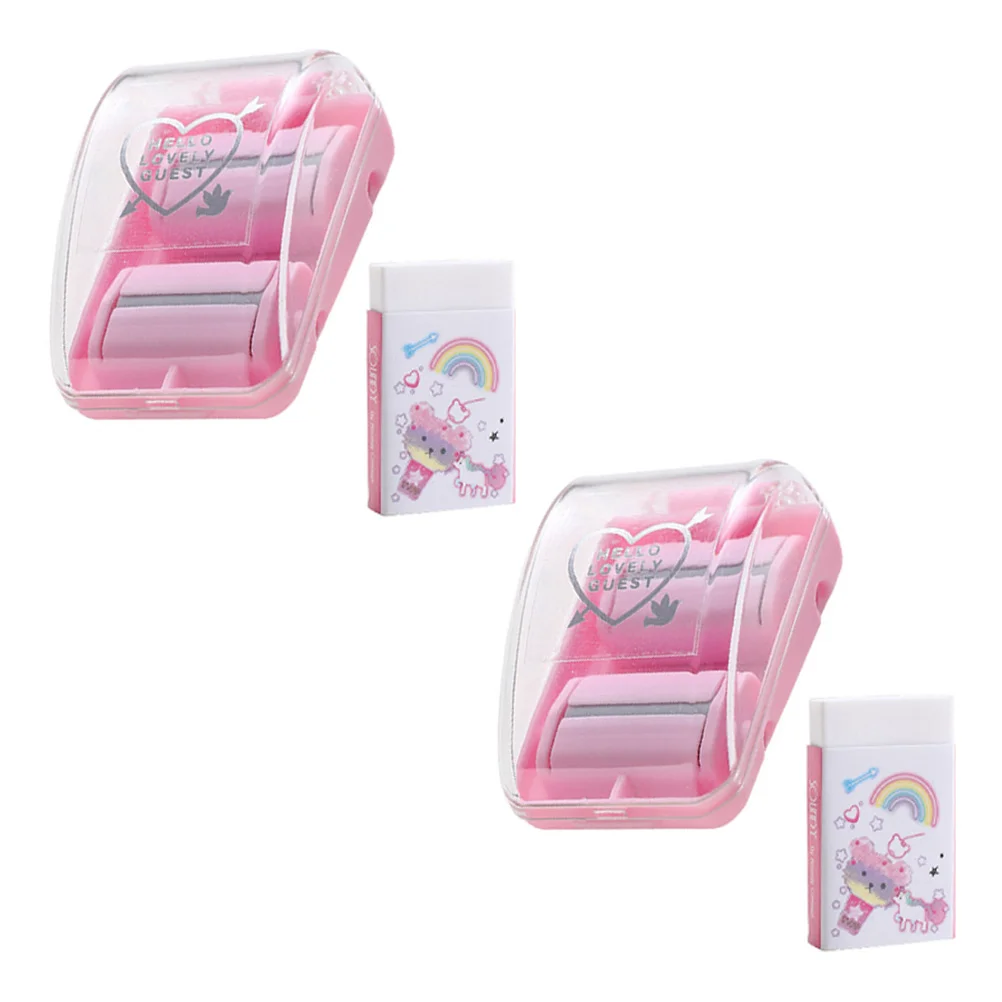 

Mini Puzzle Erasers 2 Sets Mini Eraser Cleaner Roller Eraser Desktop Eraser Crumb Collectors Portable Eraser Shaving