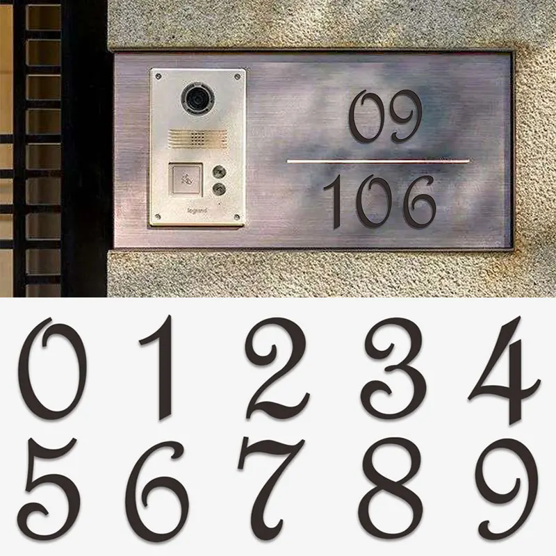 

3D 7CM Self Adhesive Door Number Sign House Number Digit Apartment Hotel Office Door Address Street Stickers Plate Sign