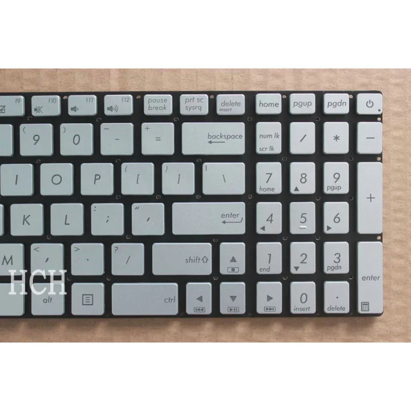 Фото Клавиатура A+ для ASUS GL551 GL551J GL551JK GL551JM GL551JW GL551JX с подсветкой, американская раскладка, серебристая №3