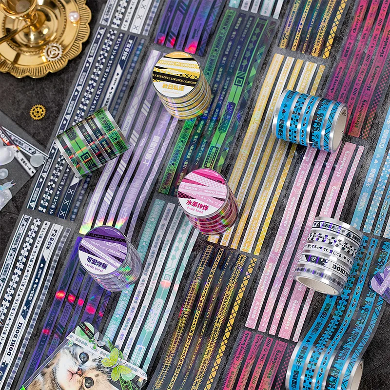 

Cute Love Warning Line Washi Tape Decor Idol Photocard Scrapbooking Diary Collage Album DIY Adhesive Masking Tapes Stationery