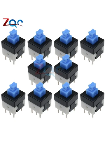 Синий самоблокирующийся переключатель diymore 8x8 мм