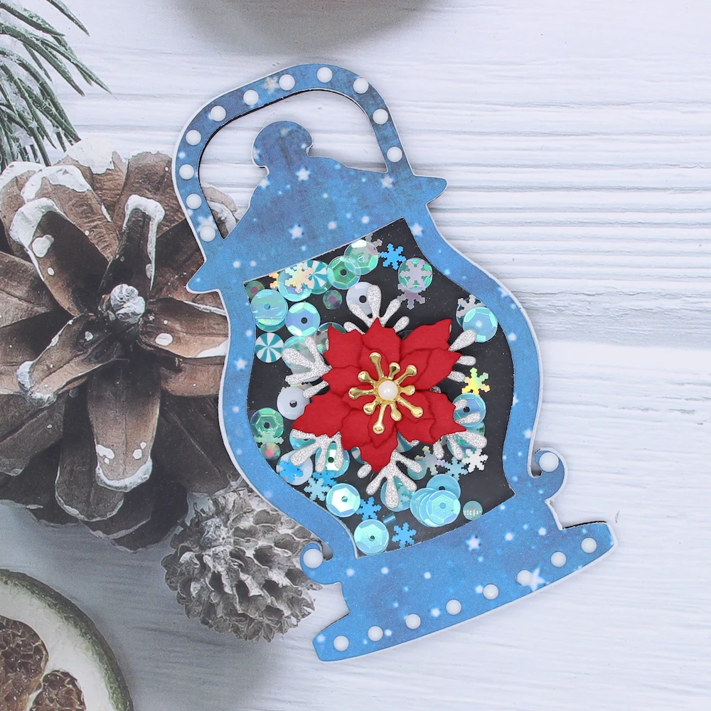 

KSCRAFT Рождественский фонарь шейкер металлические штампы трафареты для «сделай сам» Скрапбукинг декоративное тиснение «сделай сам» бумажные карты