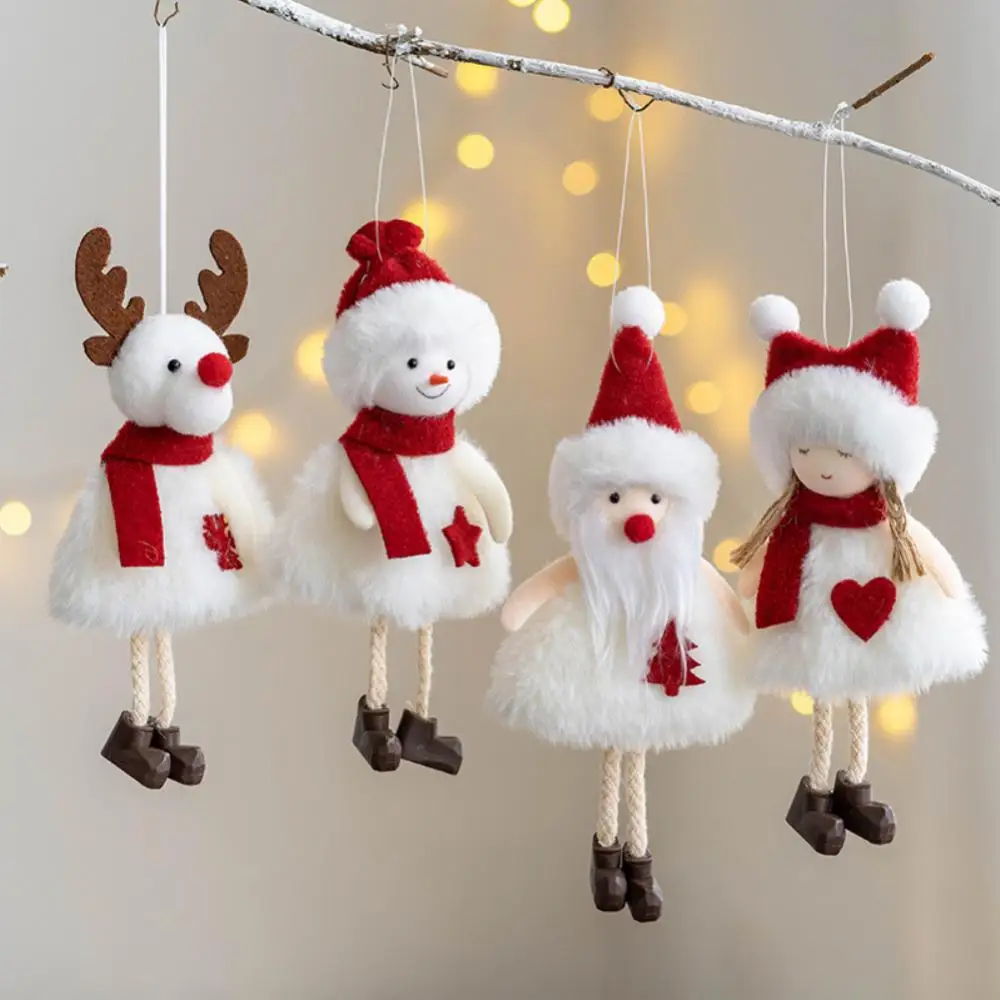 

Plush Christmas Doll Pendant Durable Christmas Plush Angel Dolls Creative Patterns Practical Cute Xmas Tree Ornament Cute 13g