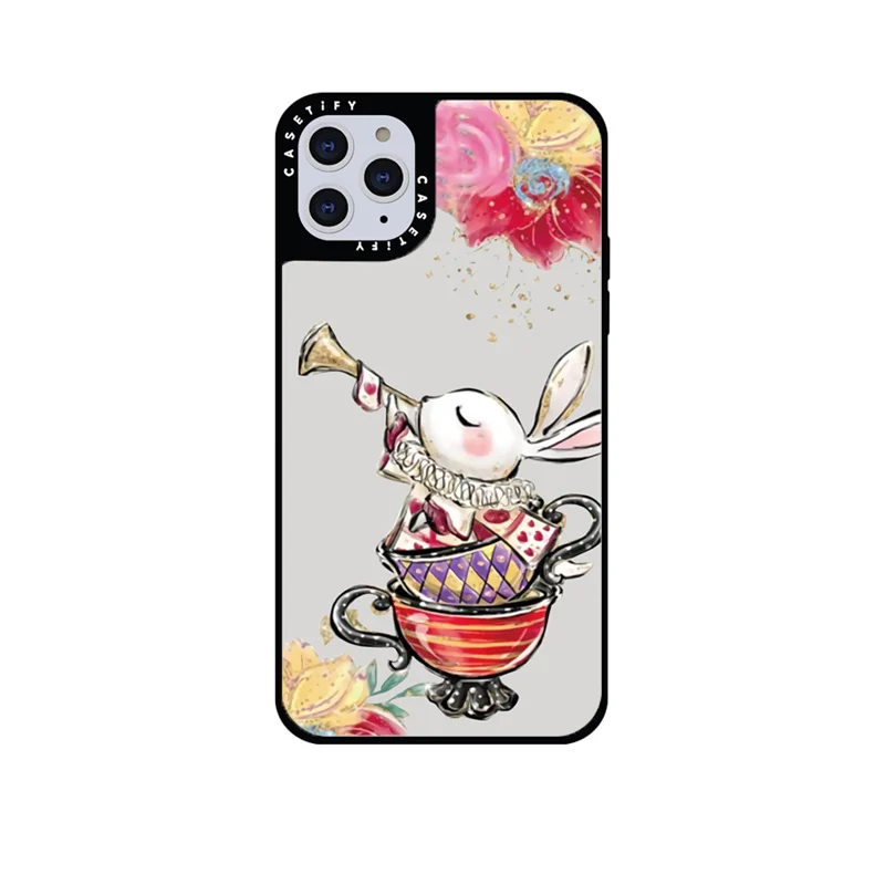 

CASETIFY Cute Teacup Rabbit Mirror Case For IPhone 11 12 13 14ProMax 11 12 13 14Pro XsMax XR SE 7P 8P 14 Plus Back Cover E0523