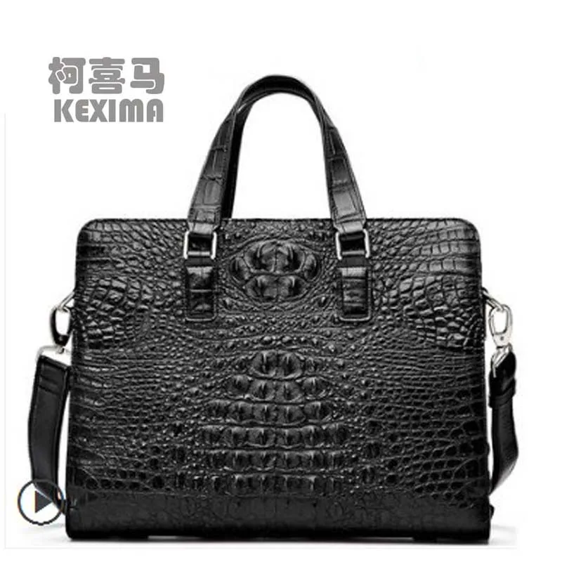 

KEXIMA Cestbeau new arrival crocodile leather men bag new single-shoulder briefcase strap leisure men crocodile bag business