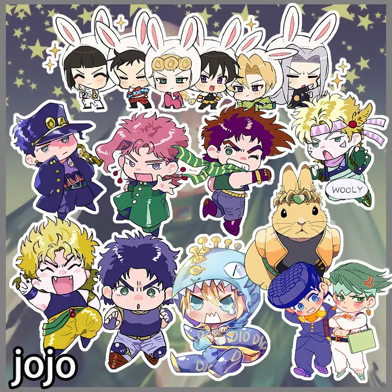 

JJBA Anime Sticker Kujo Jotaro Higashikata Josuke Johnny Joestar Cute Laptop Phone Case Decor Kawaii Stationery School Supplies